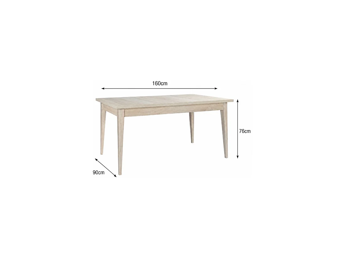 Table à manger MALMO 160 cm pour 6 personnes – Chêne Sonoma