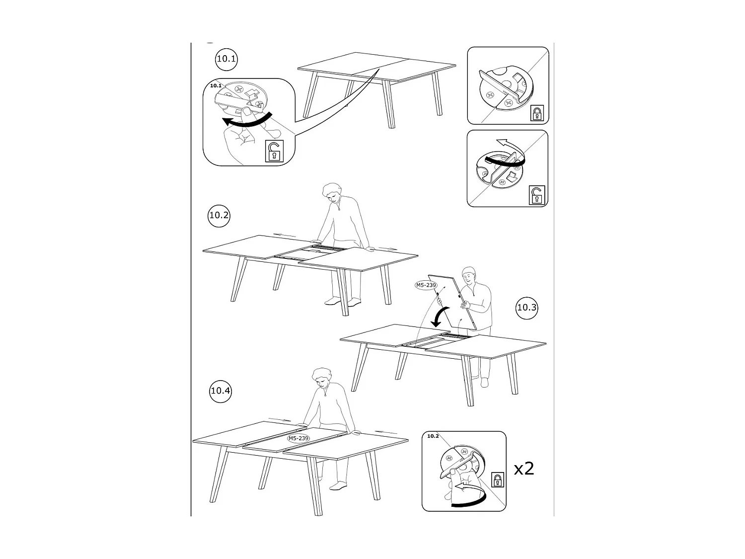 Tavolo da pranzo allungabile MALMO colore rovere chiaro