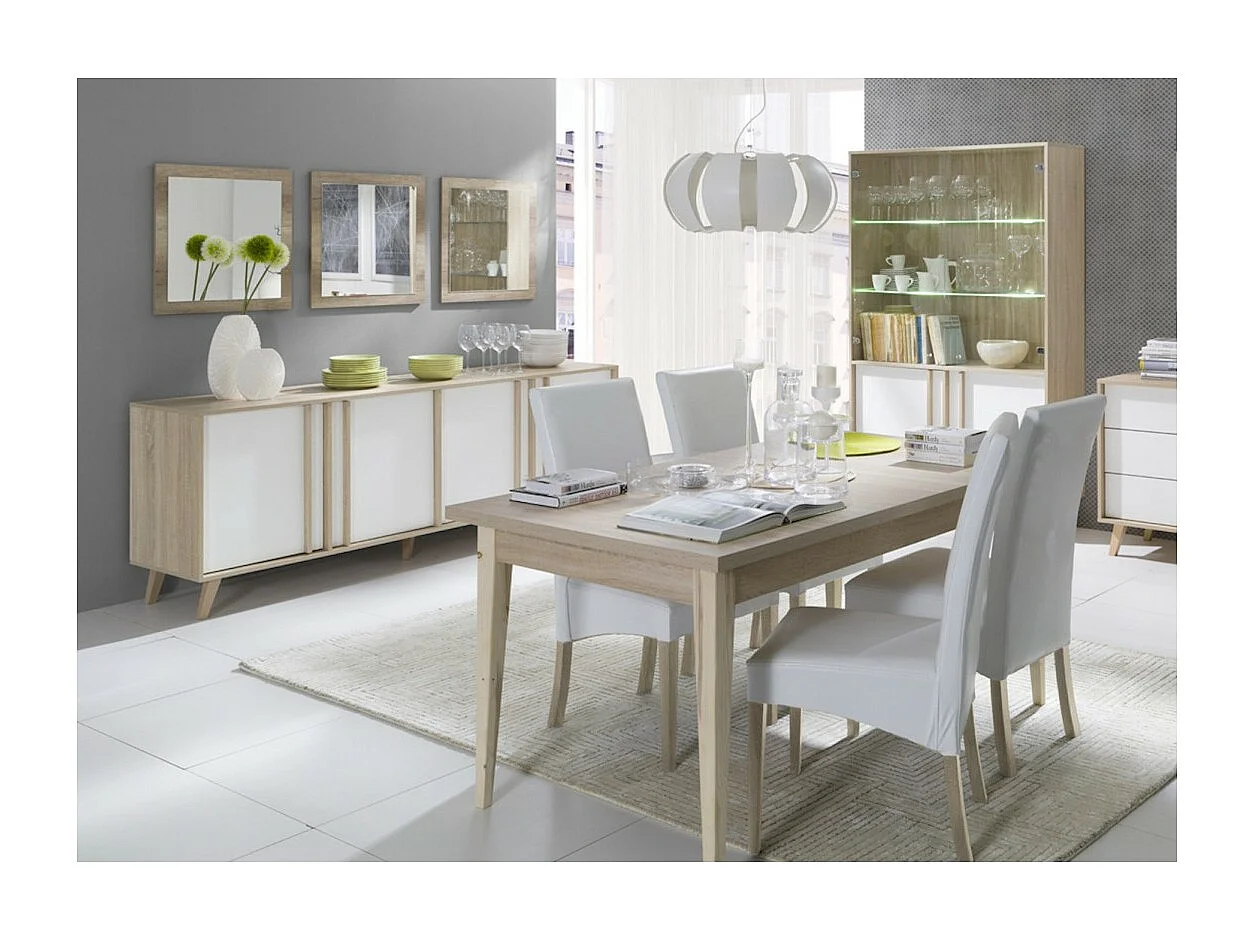 Uitschuifbare eettafel MALMO in lichte eiken kleur