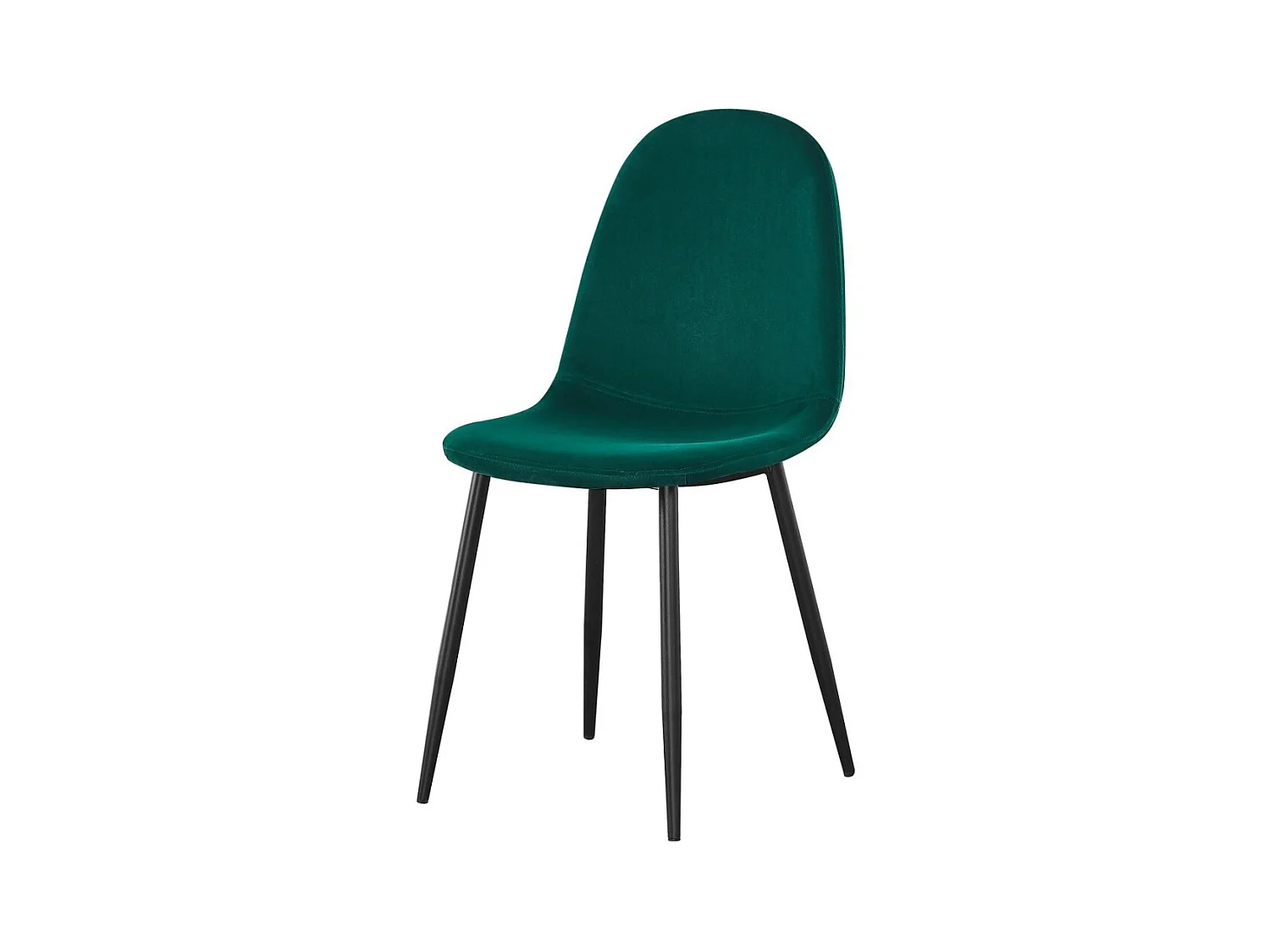 Chaises BOYLD – Lot de 4 chaises vertes en velours avec pieds métal noir – Design salle à manger