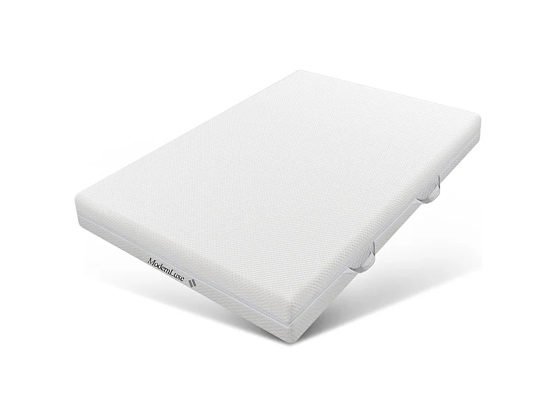 Materac 180x200 cm pianka gr. 20 cm - twardość H3&H2 - z włókien do prania - Biały