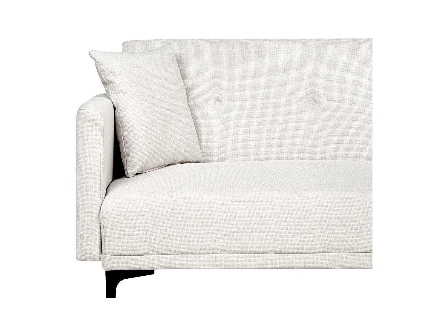3-Sitzer Schlafsofa Stoff beige gesteppt mit Metallbeinen schwarz 2 Kissen Lucan