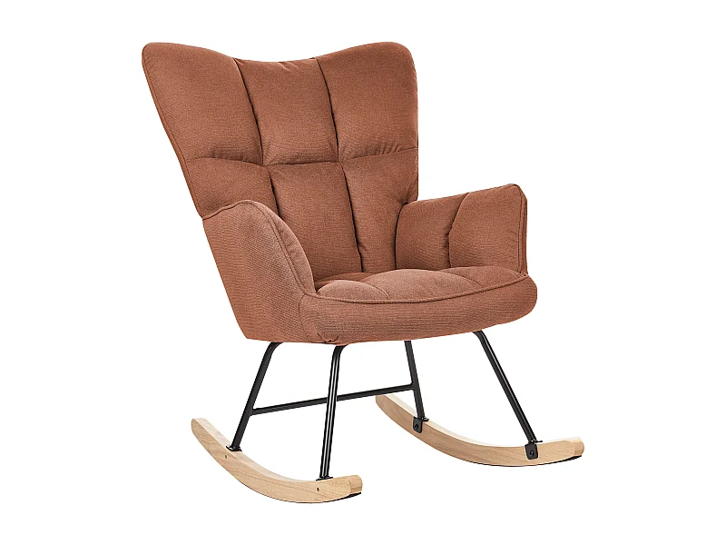 Fauteuil à bascule OULU Tissu Marron
