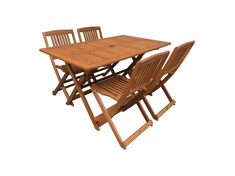 Gartenlounge Essgruppe "Hongkong 4" - Maple - Hellbraun