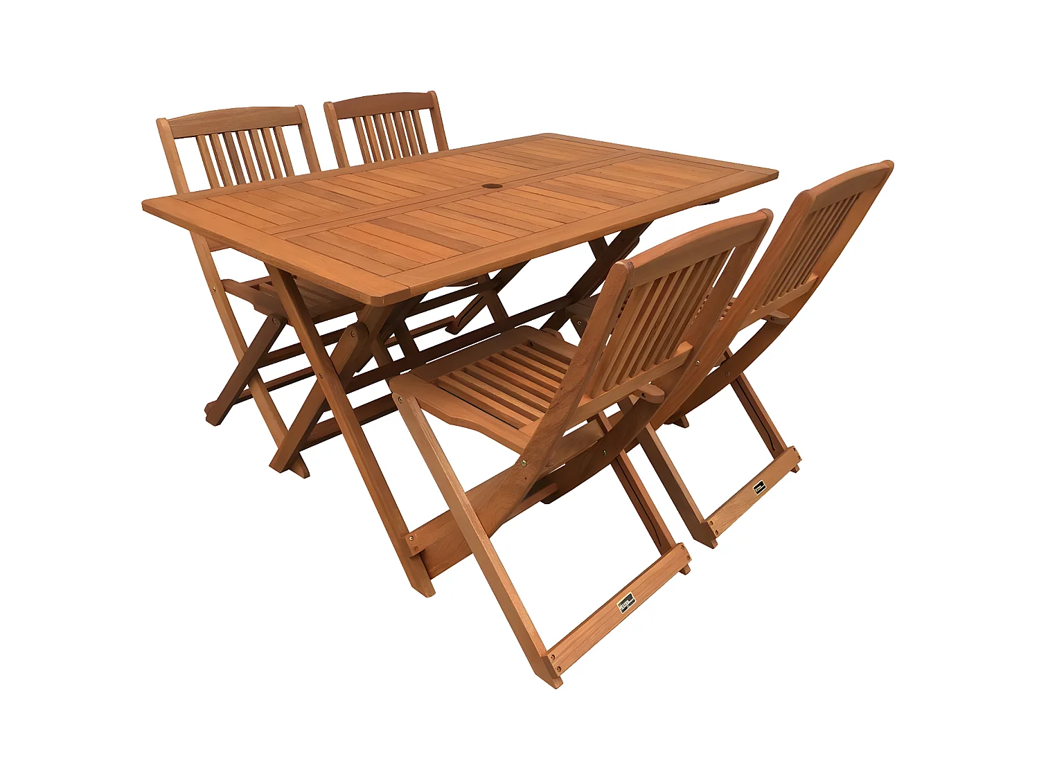 Salon de jardin repas "Hongkong 4" - Maple - Marron clair