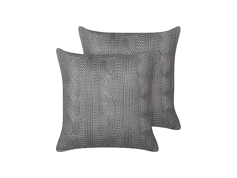 Dekokissen 2er Set beige einfarbig quadratisch 60x60 cm mit Biese modern Lapsana