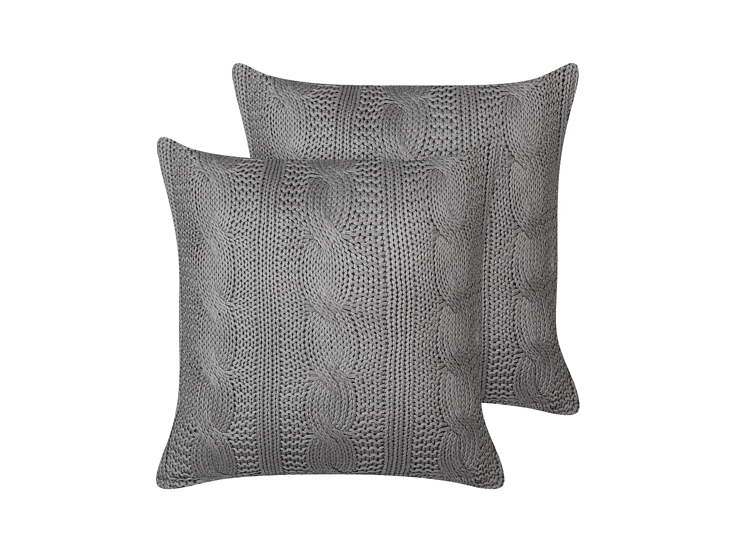 Lot de 2 coussins décoratifs CONSTYLIS Coton 45 x 45 cm Gris foncé Unicolore