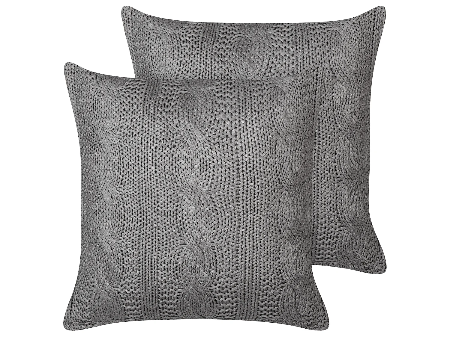 Set of 2 Decorative Cushions CONSTYLIS Cotton 45 x 45 cm Dark Grey Solid