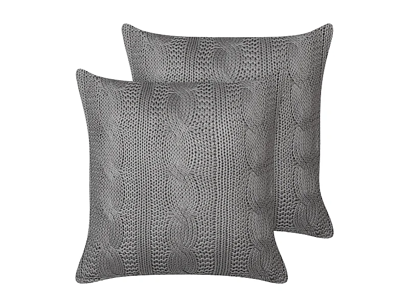Lot de 2 coussins décoratifs CONSTYLIS Coton 45 x 45 cm Gris foncé Unicolore