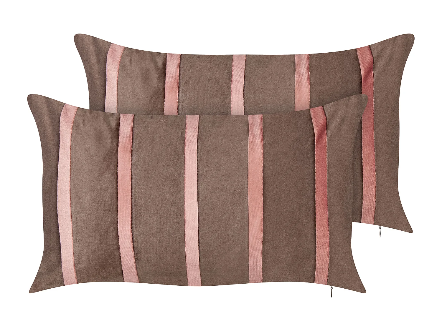 Dekokissen 2er Set beige einfarbig quadratisch 60x60 cm mit Biese modern Lapsana