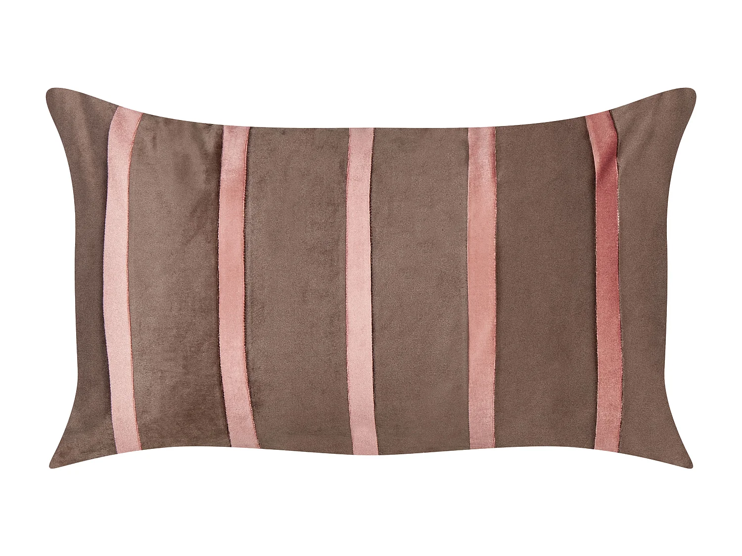 Lot de 2 coussins décoratifs CRODYLINE Velours 35 x 60 cm Marron À rayure