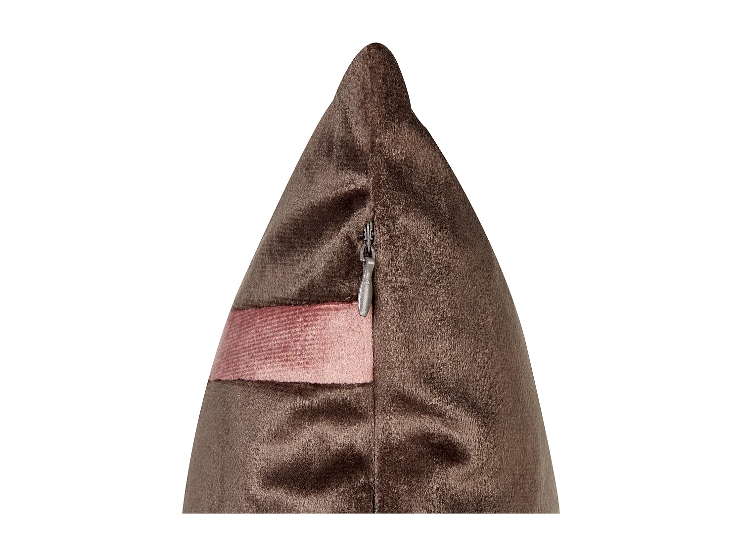 Lot de 2 coussins décoratifs CRODYLINE Velours 35 x 60 cm Marron À rayure