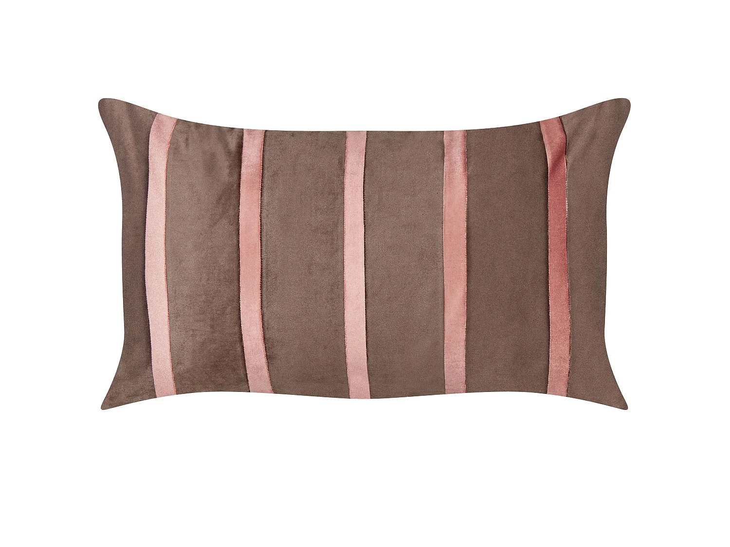 Lot de 2 coussins décoratifs CRODYLINE Velours 35 x 60 cm Marron À rayure