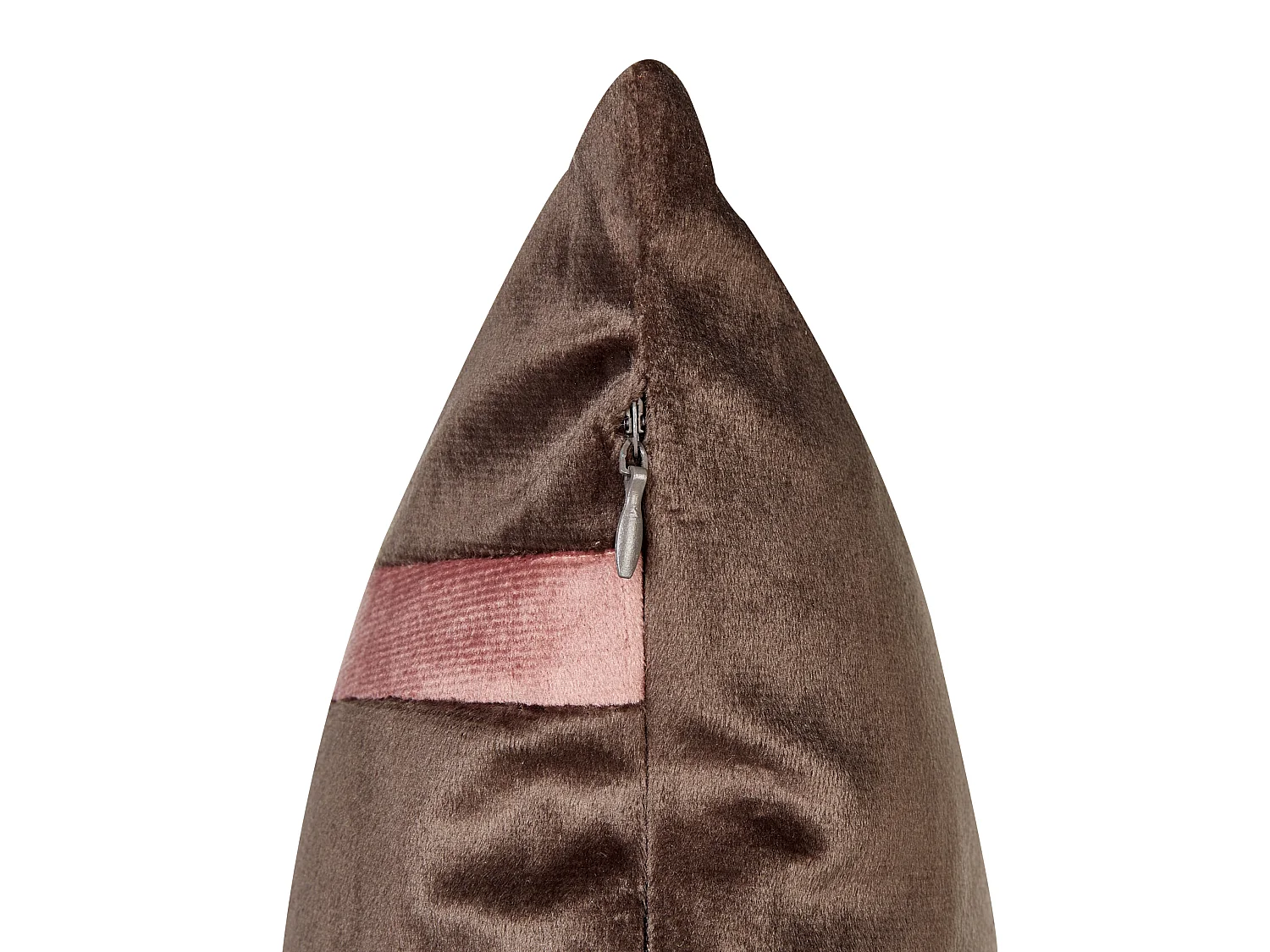 Lot de 2 coussins décoratifs CRODYLINE Velours 35 x 60 cm Marron À rayure