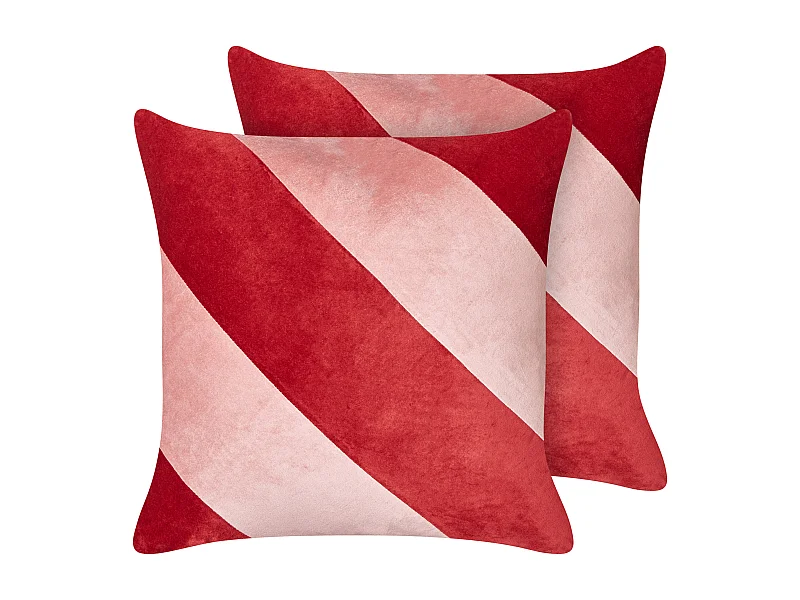 Lot de 2 coussins décoratifs BORONIA Coton 45 x 45 cm Rouge Motif de Noël