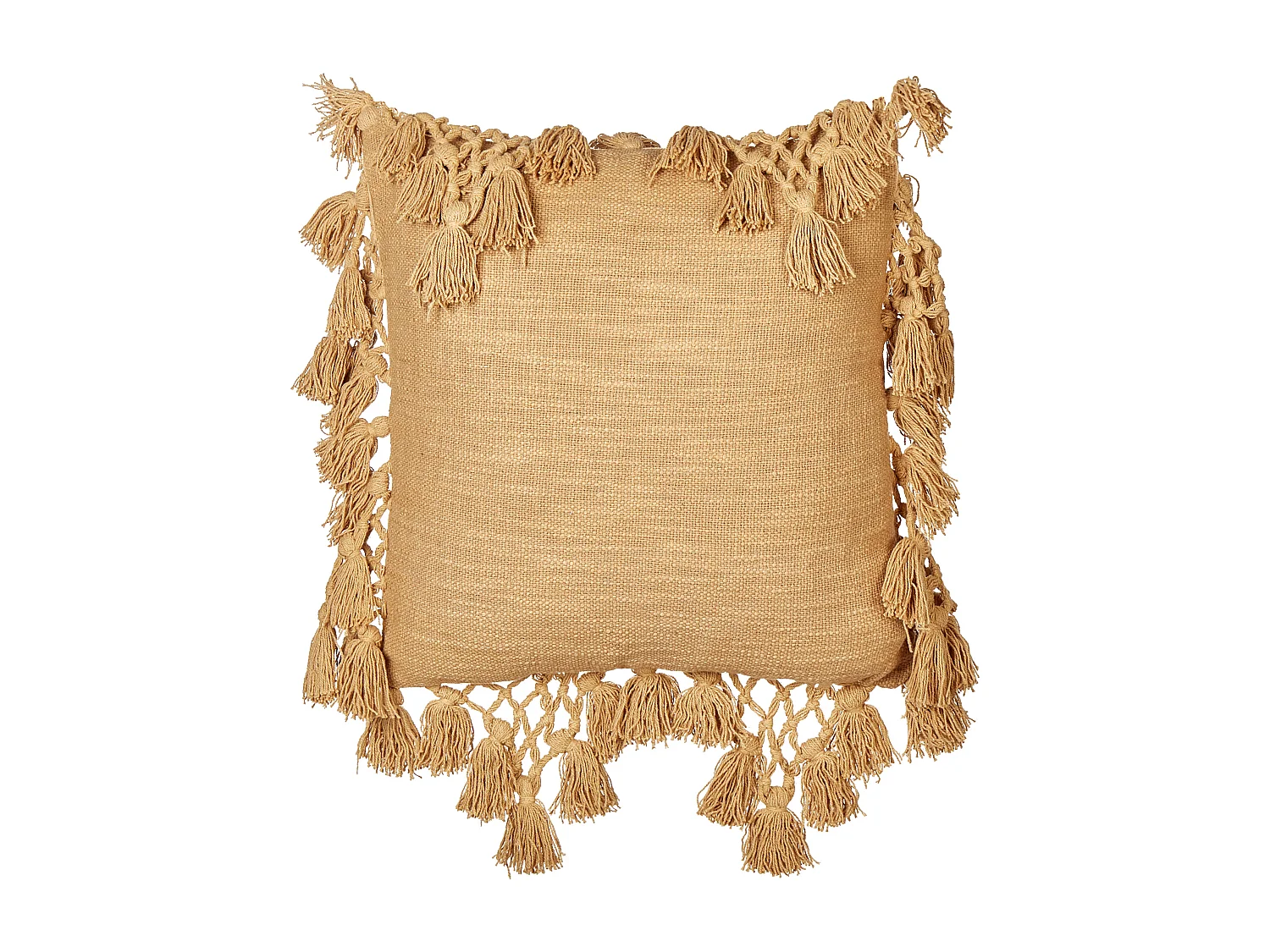 Dekokissen 2er Set beige einfarbig quadratisch 60x60 cm mit Biese modern Lapsana