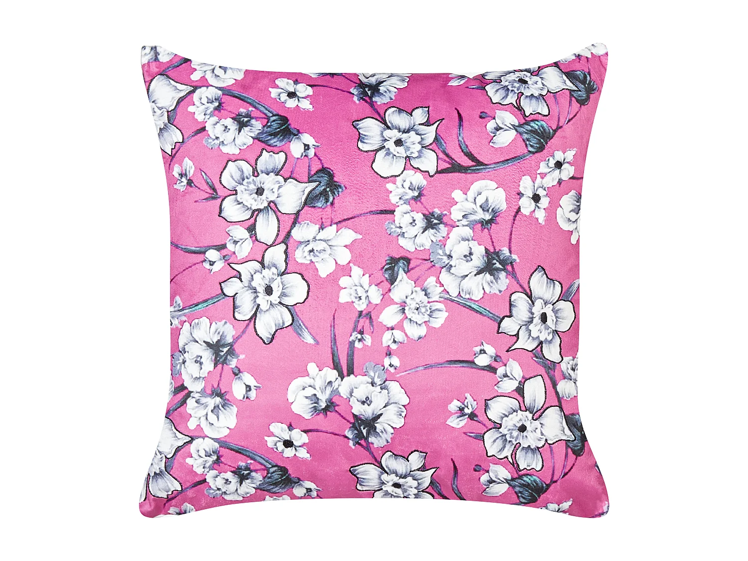 Lot de 2 coussins décoratifs KOELERIA Velours 45 x 45 cm Rose fushia Motif floral