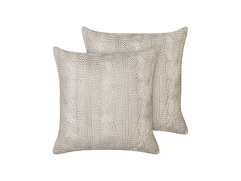 Conjunto de 2 cojines decorativos CONSTYLIS Algodón 45 x 45 cm Gris pardo Liso