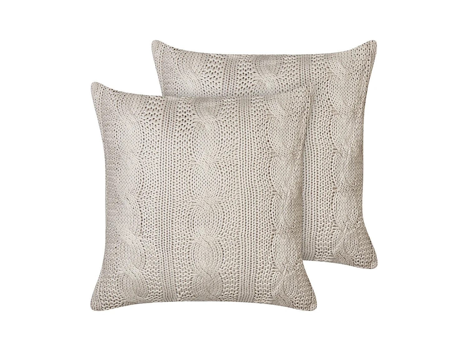 Lot de 2 coussins décoratifs CONSTYLIS Coton 45 x 45 cm Taupe Unicolore