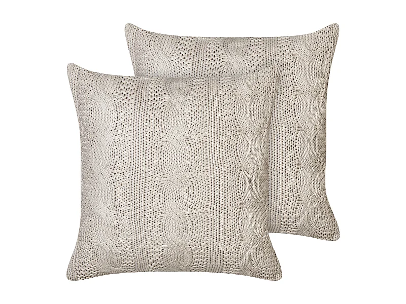 Lot de 2 coussins décoratifs CONSTYLIS Coton 45 x 45 cm Taupe Unicolore