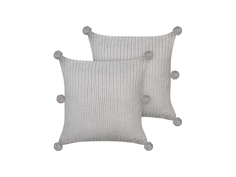 Dekokissen 2er Set OCOTEA Baumwolle 45 x 45 cm Grau Ohne Muster