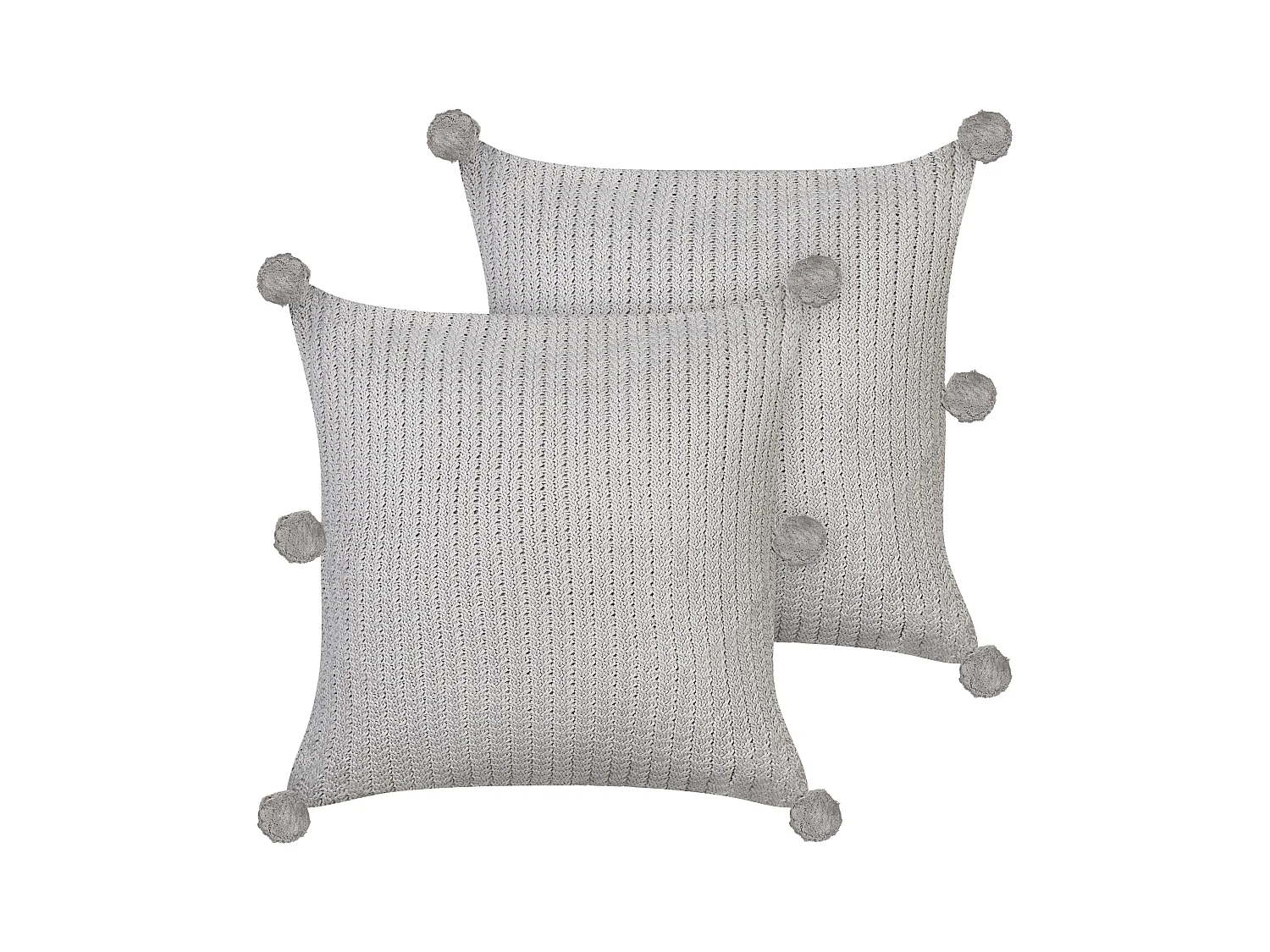 Lot de 2 coussins décoratifs OCOTEA Coton 45 x 45 cm Gris Unicolore
