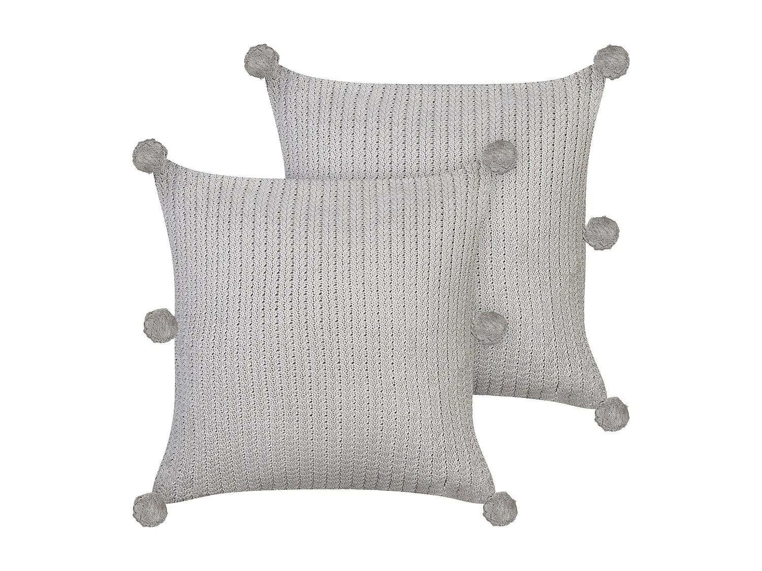 Set di 2 cuscini OCOTEA Cotone 45 x 45 cm Grigio Tinta unita