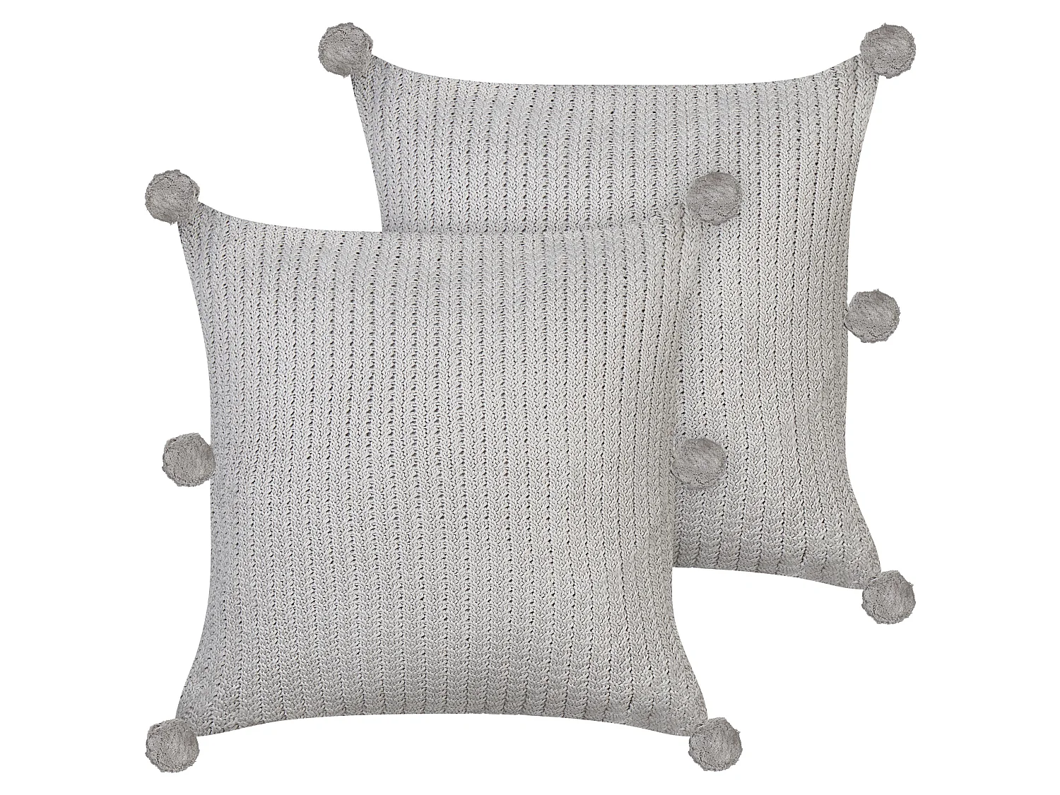Lot de 2 coussins décoratifs OCOTEA Coton 45 x 45 cm Gris Unicolore