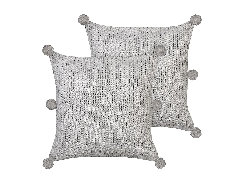 Dekokissen 2er Set OCOTEA Baumwolle 45 x 45 cm Grau Ohne Muster