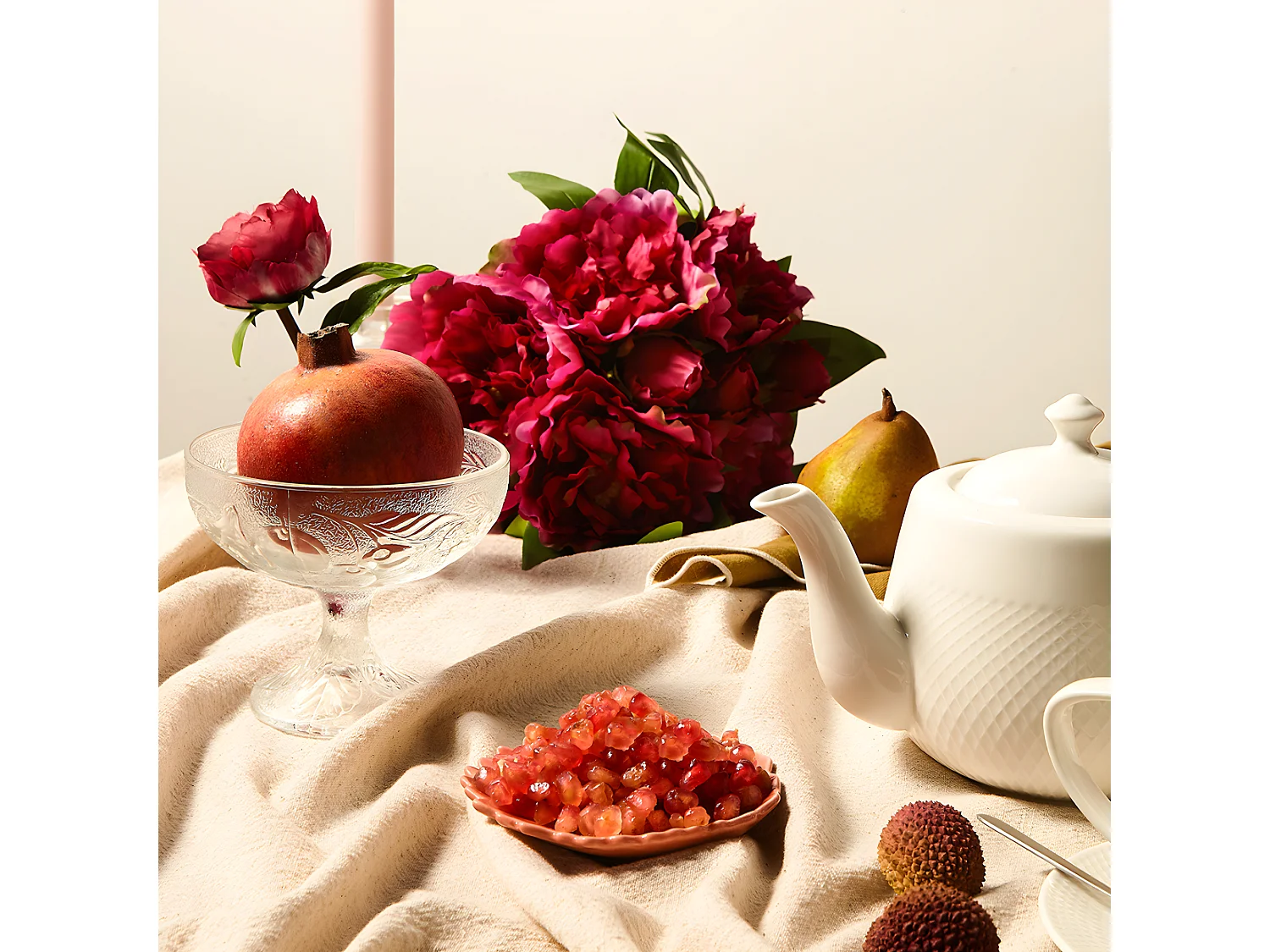 Bouquet de Pivoines - Rouge / 28 cm