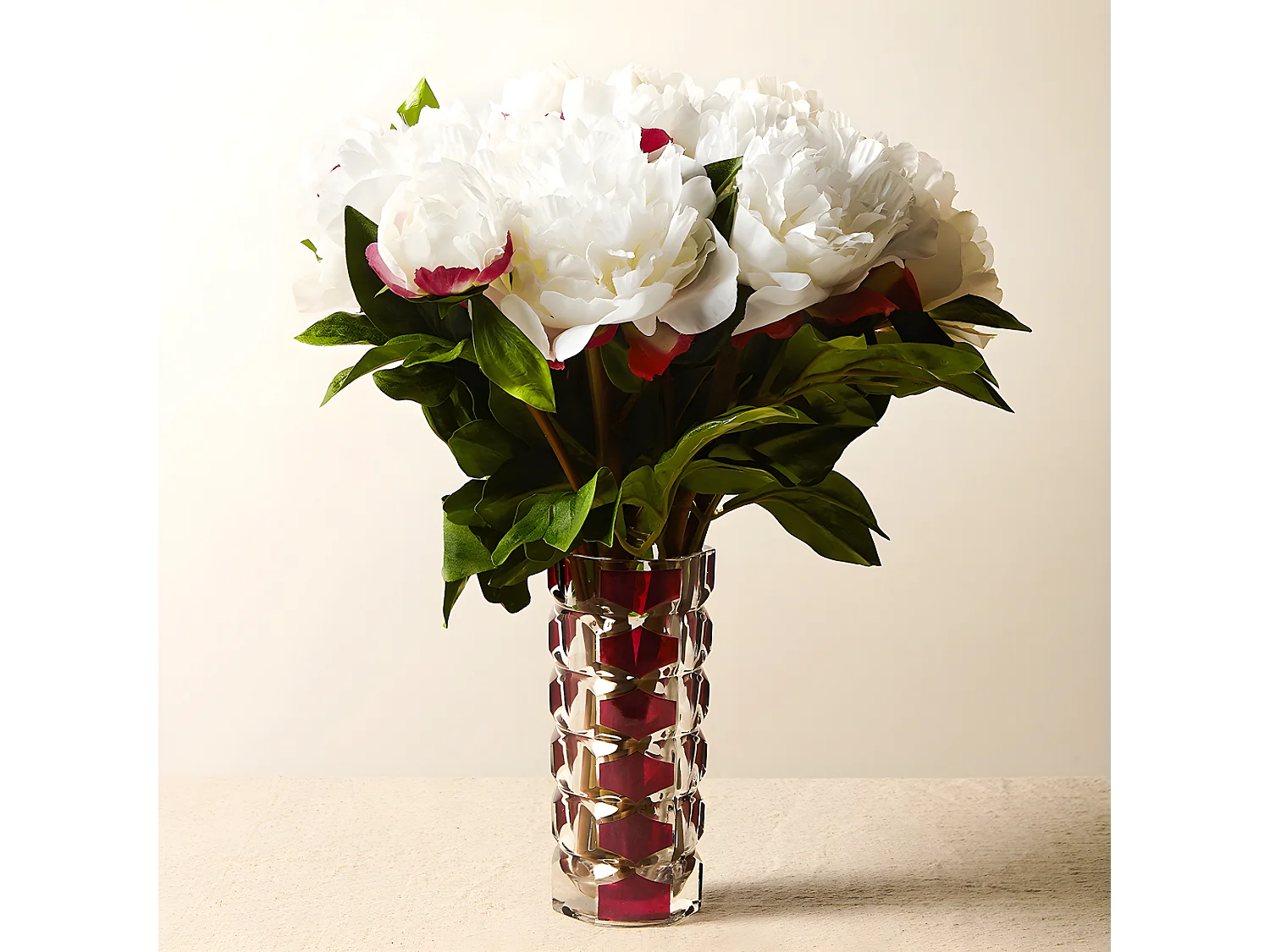 Bouquet de Pivoines - Rouge / 28 cm