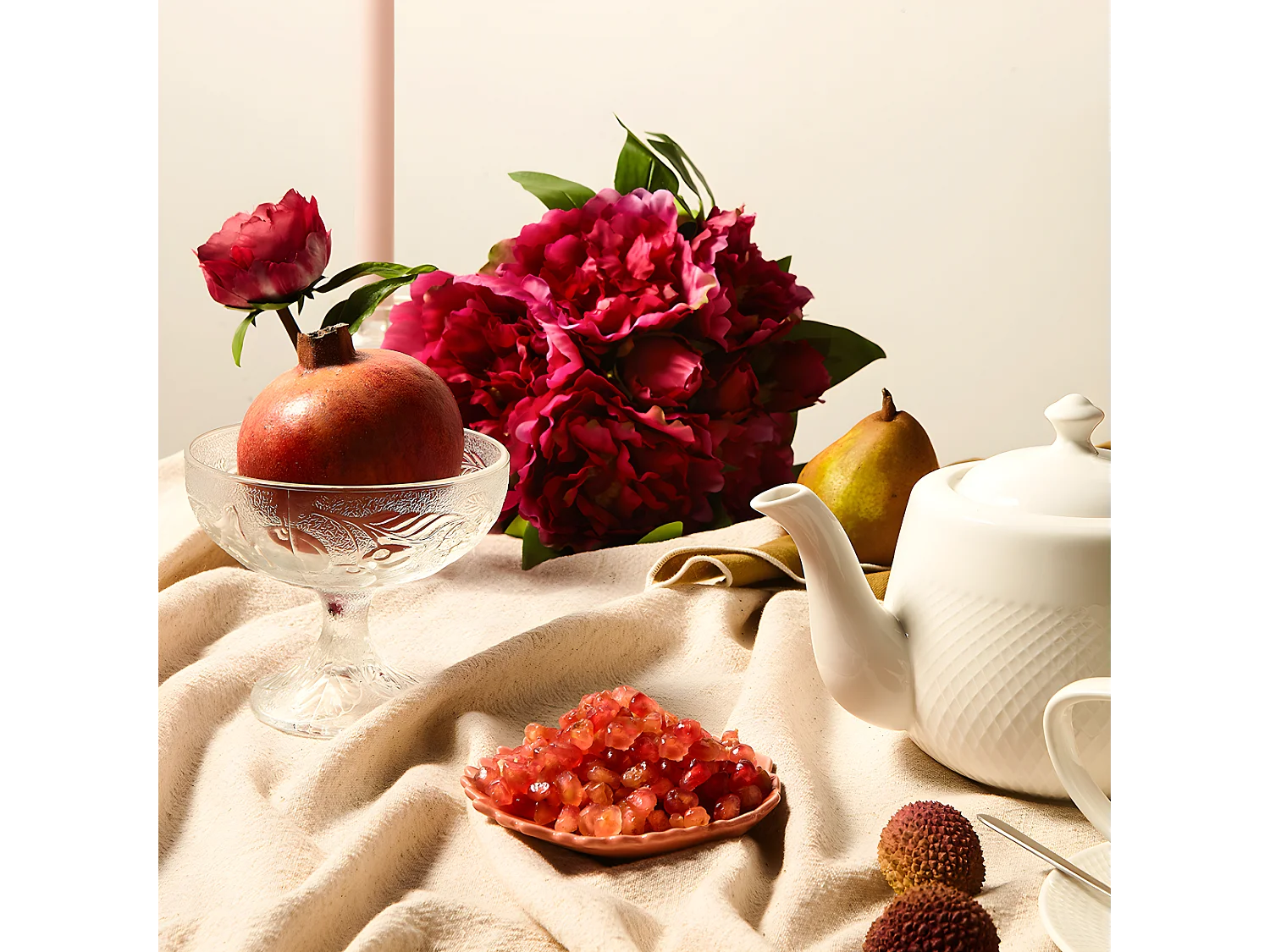 Bouquet de Pivoines - Rouge / 28 cm