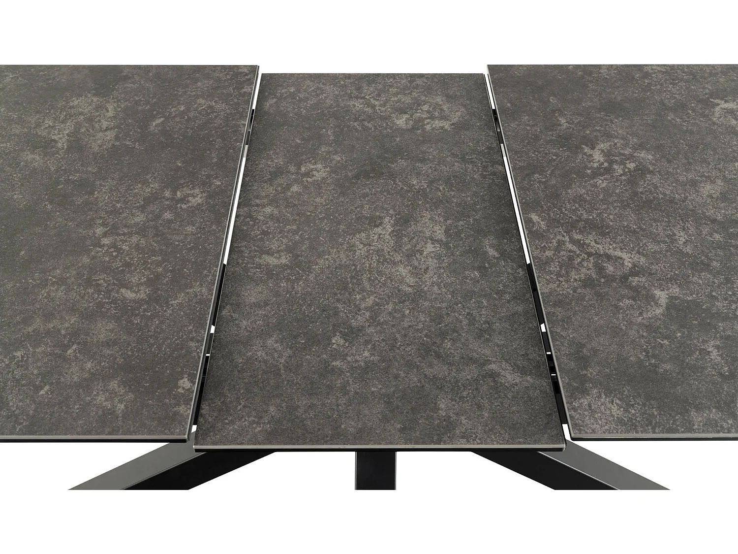 Heaven table de salle à manger brut céramique, plateau supplémentaires 1 pc, 90x168/210cm noir.