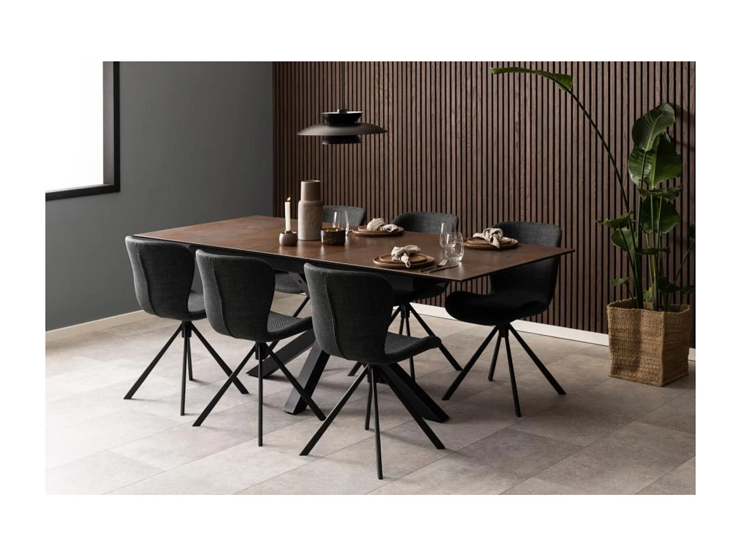 Heaven table de salle à manger 90x168/210cm avec 1 plateau supplémentaires marron.