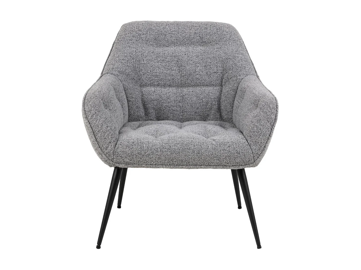 Fauteuil en tissu gris piétement oblique en métal noir - SAMY