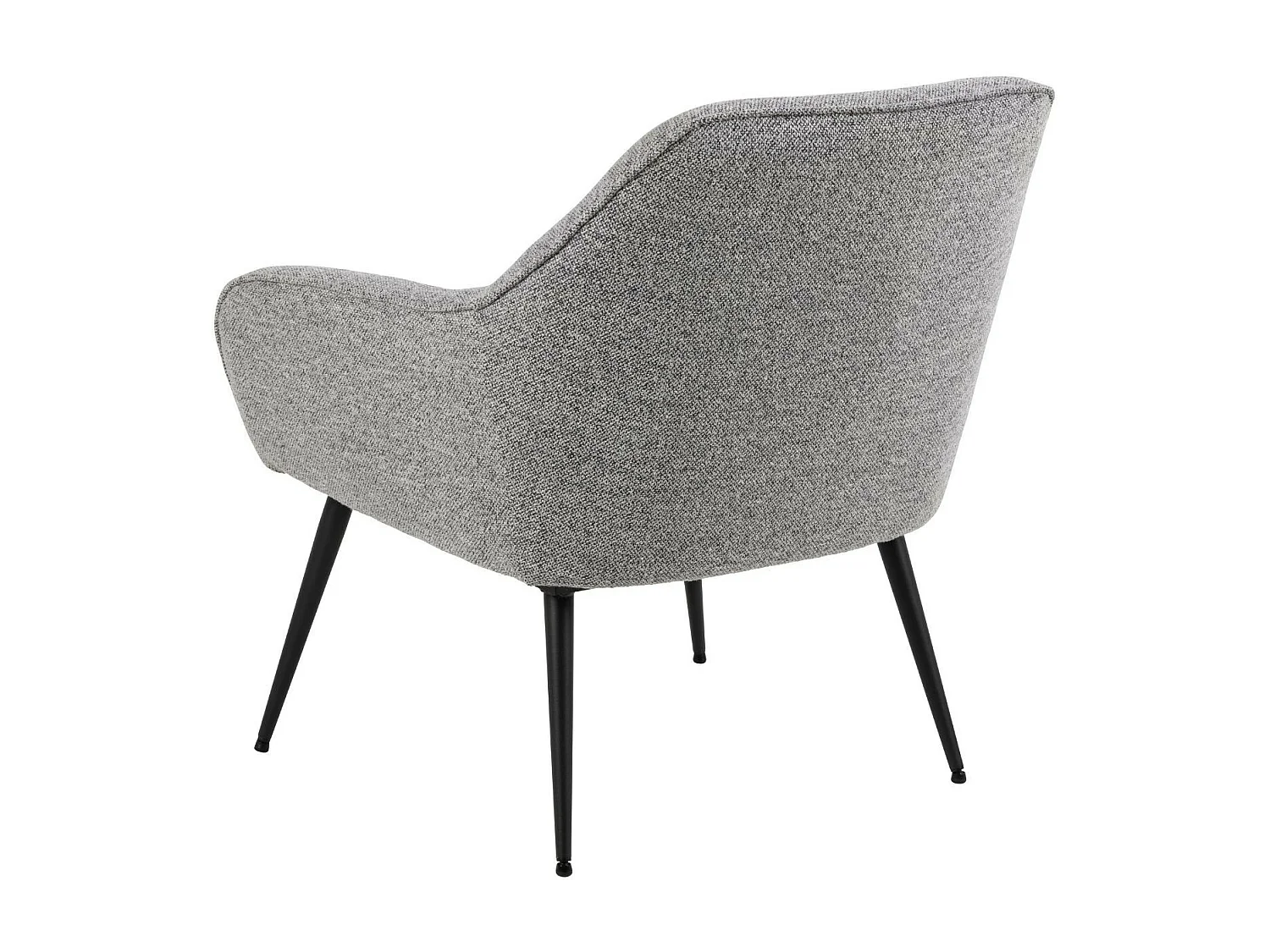 Fauteuil en tissu gris piétement oblique en métal noir - SAMY