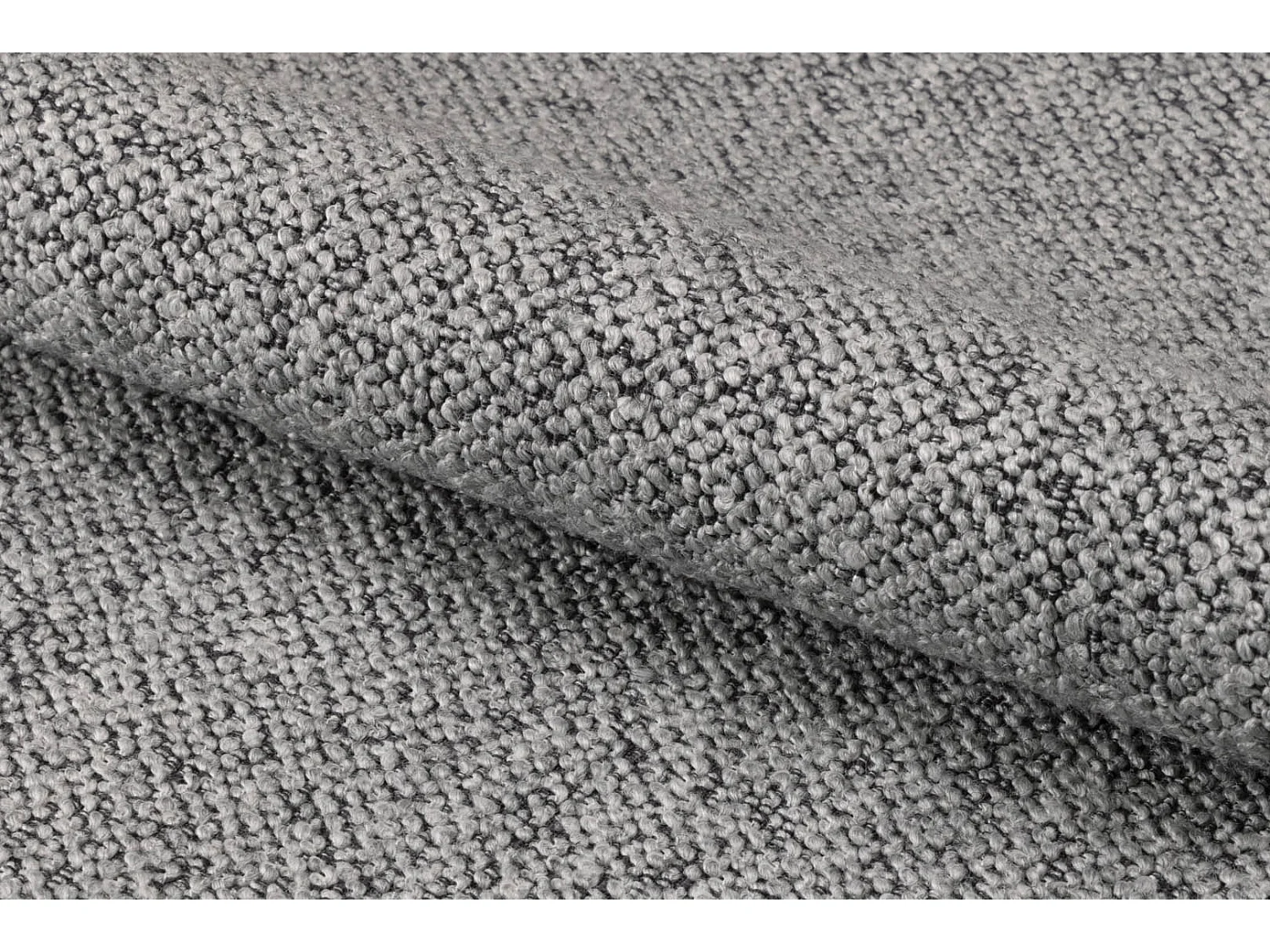 Fauteuil en tissu gris piétement oblique en métal noir - SAMY