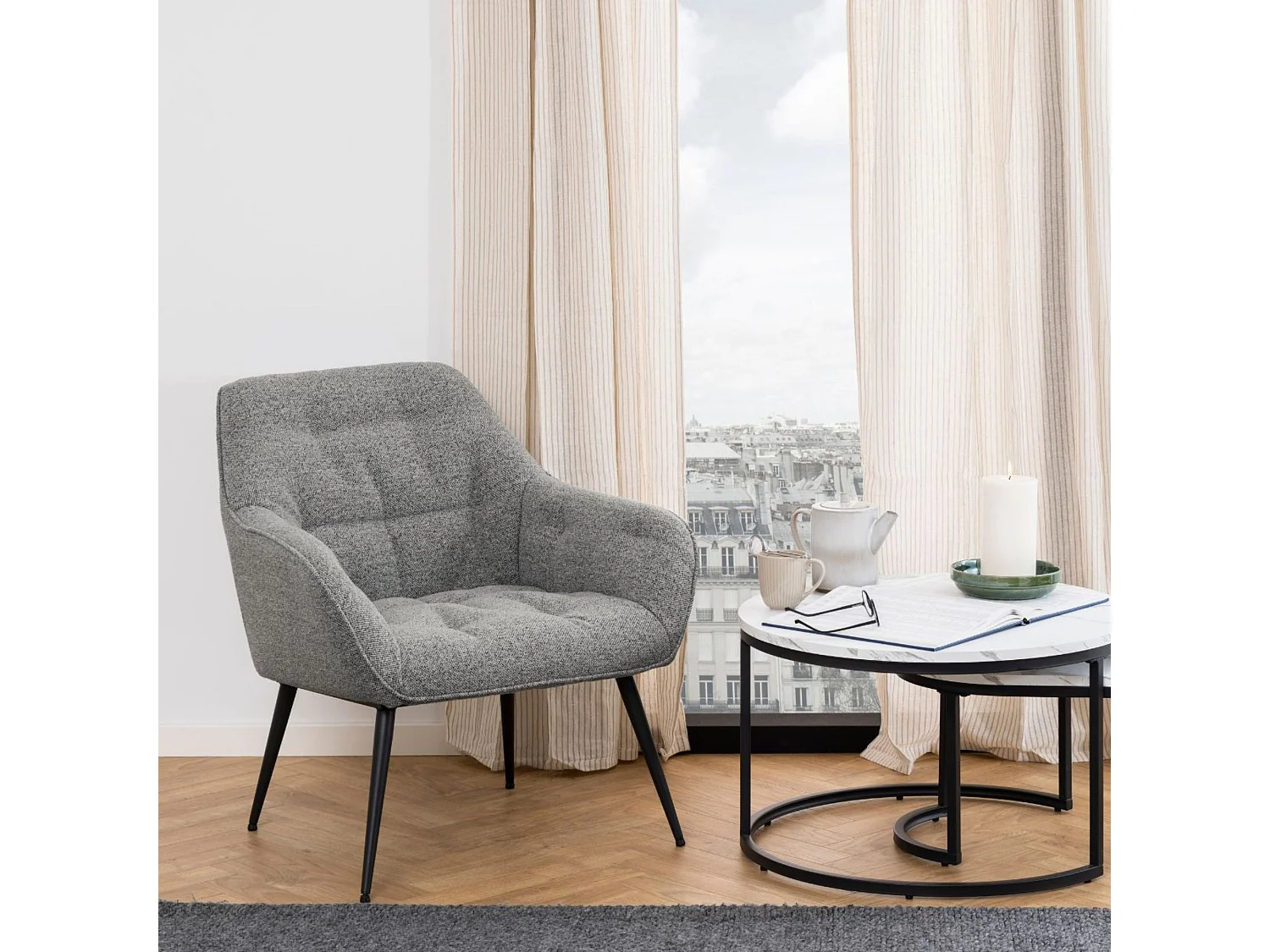 Brie fauteuil grijs.