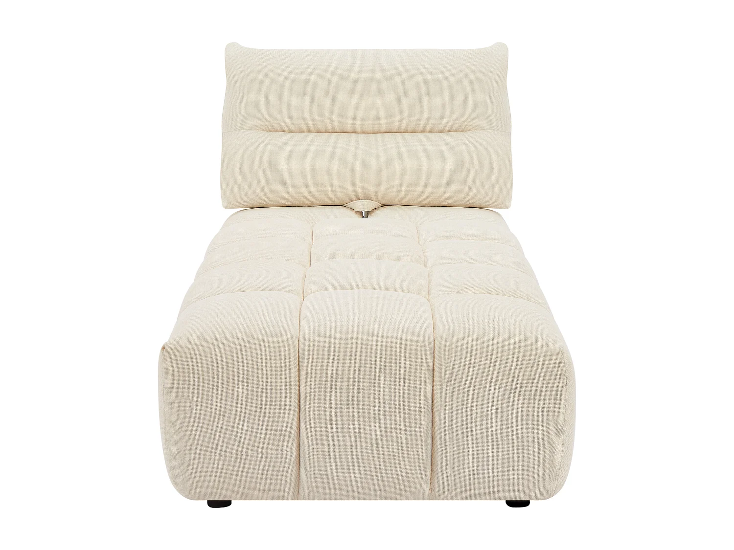 Szezlong z przesuwnym oparciem i beżową teksturowaną tapicerką - APOLIU