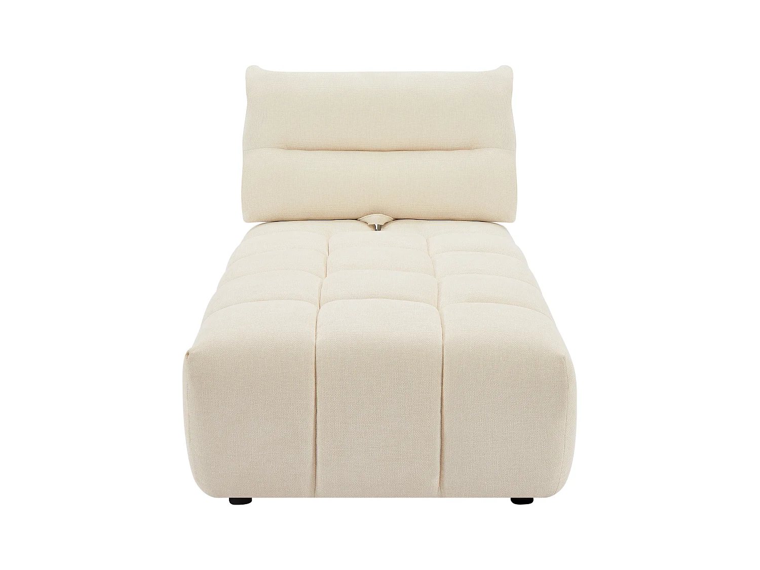 Méridienne dossier avance-recule en tissu texturé beige APOLIU