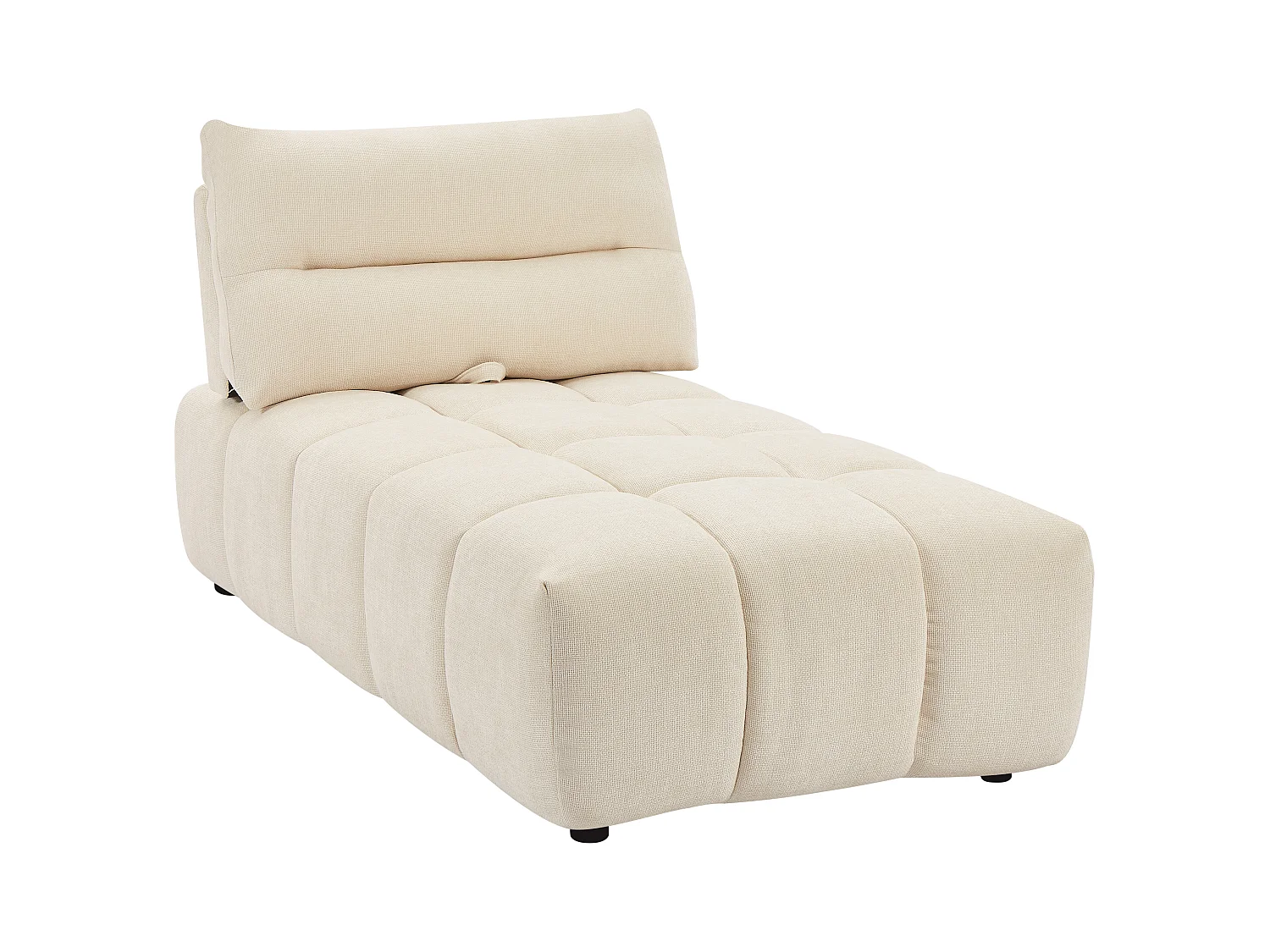 Méridienne dossier avance-recule en tissu texturé beige APOLIU