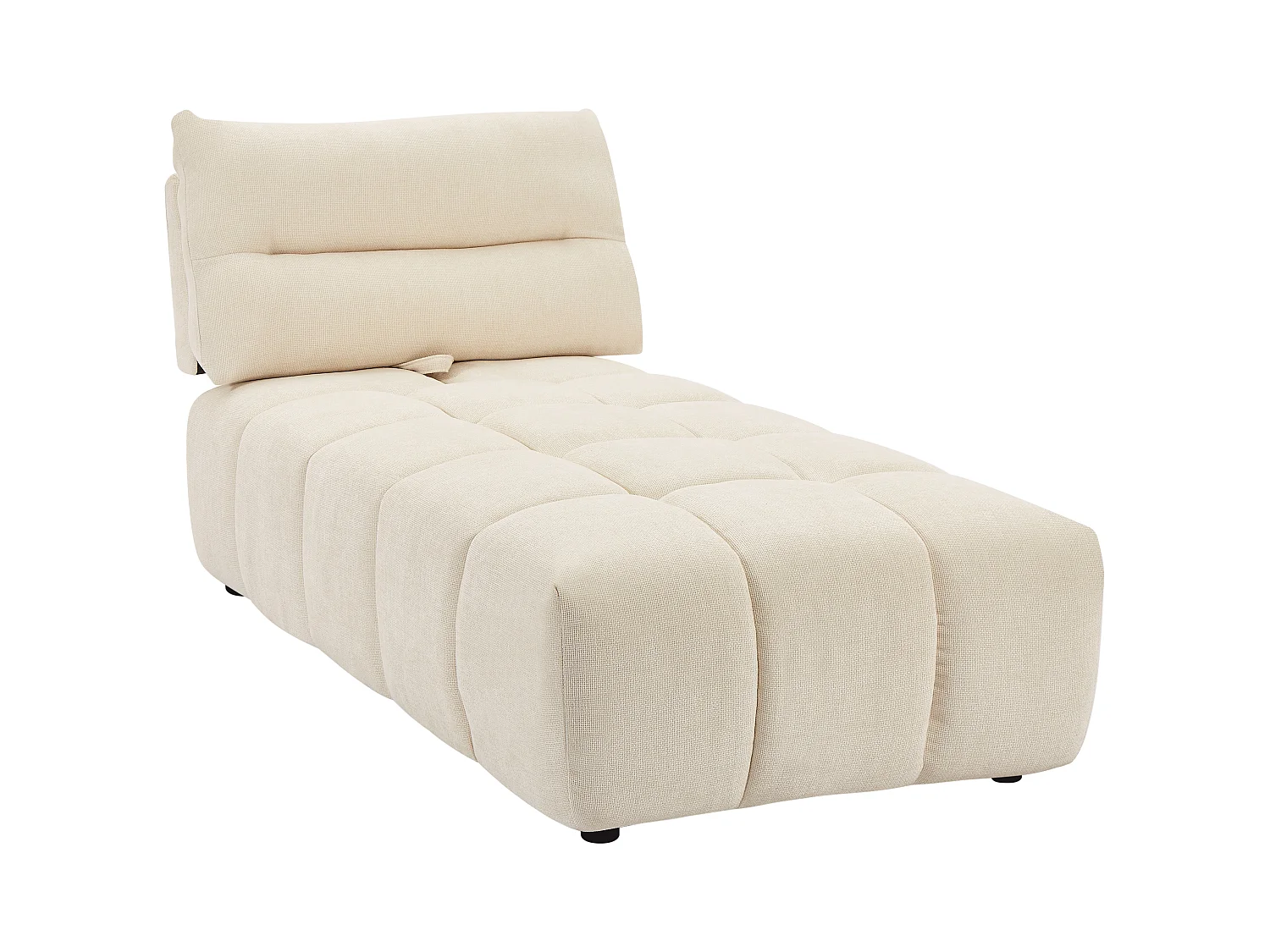 Méridienne dossier avance-recule en tissu texturé beige APOLIU