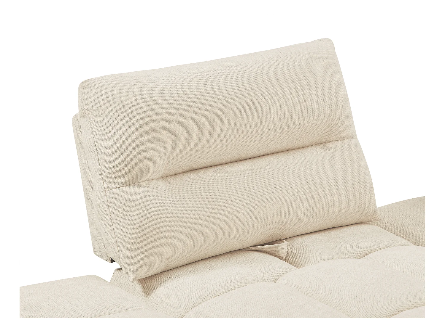 Méridienne dossier avance-recule en tissu texturé beige APOLIU