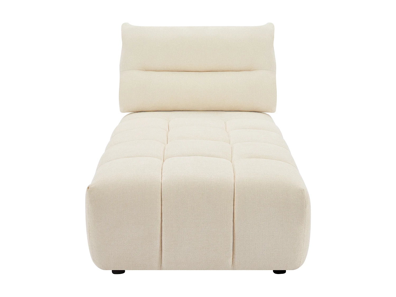 Méridienne dossier avance-recule en tissu texturé beige APOLIU