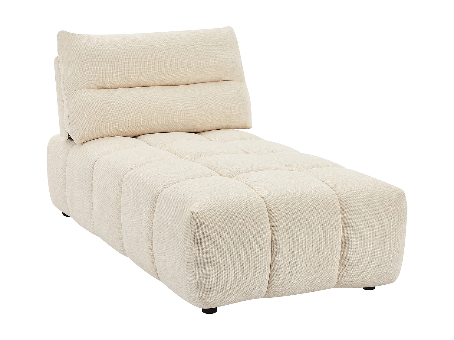 Méridienne dossier avance-recule en tissu texturé beige APOLIU