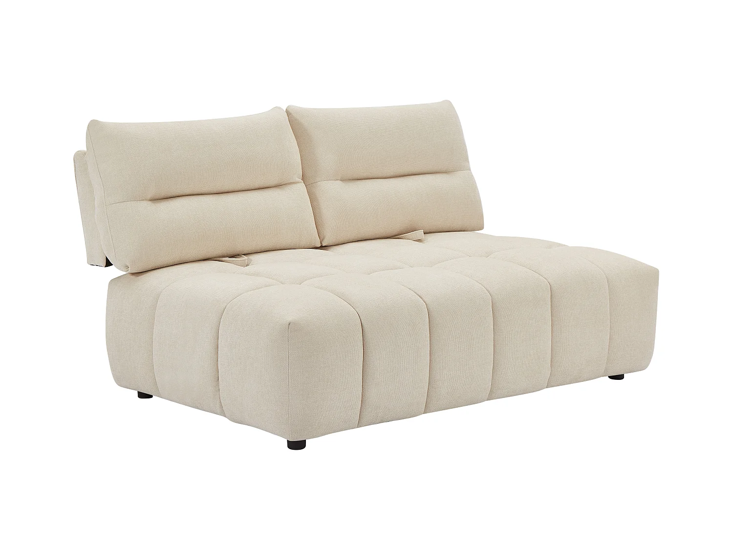 Sofá de 2 plazas con respaldo movible hacia adelante y hacia atrás en tela texturizada beige APOLIU