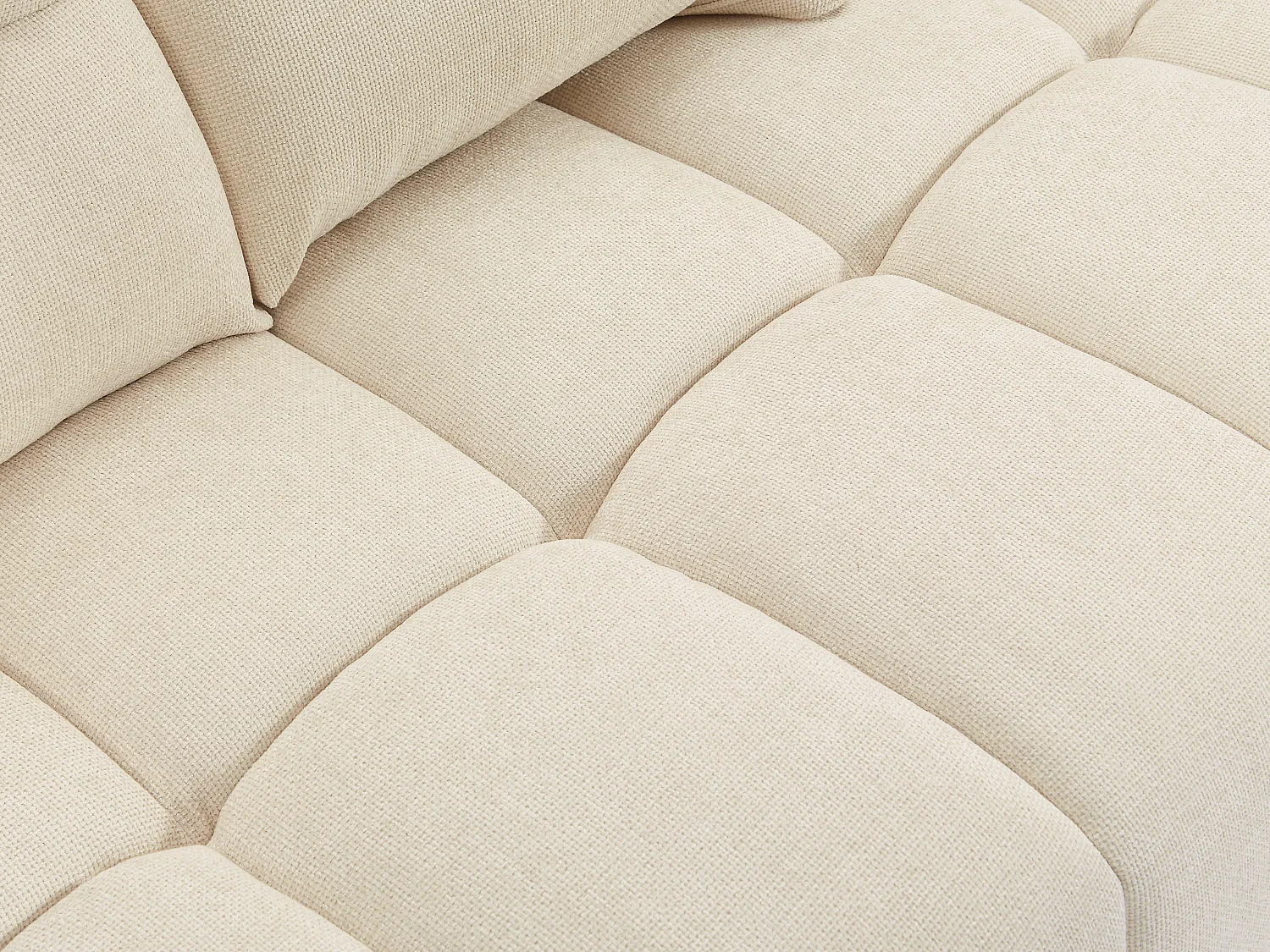 Canapé 2 places dossier avance-recule en tissu texturé beige APOLIU