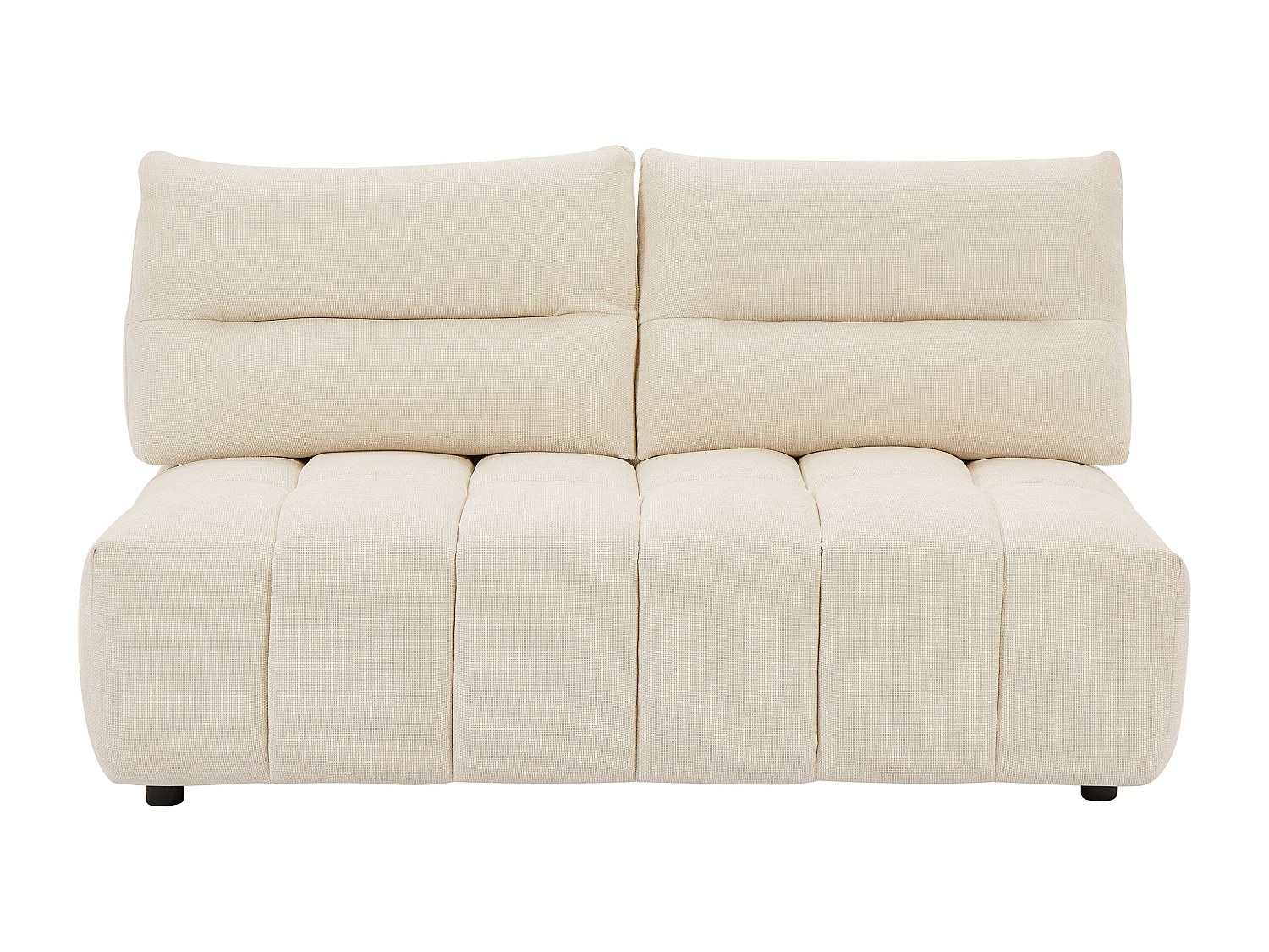 Sofa 2-Sitzer mit verstellbarer Rückenlehne - Strukturstoff - Beige - APOLI günstig online kaufen