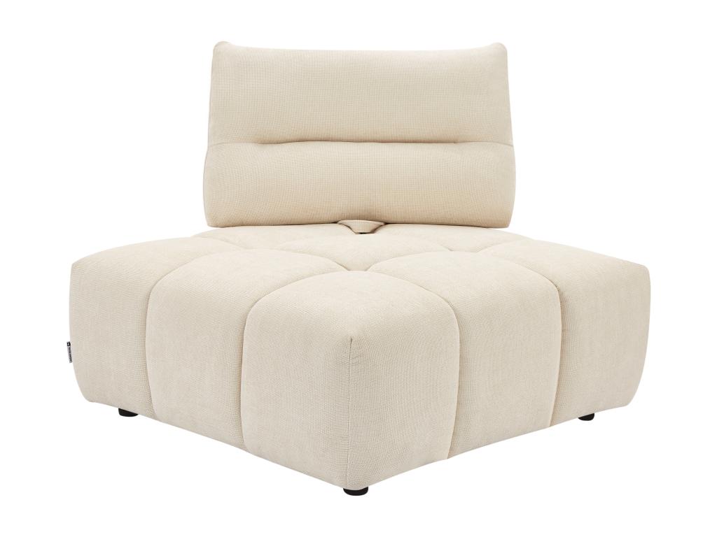 Fauteuil d'angle dossier avance-recule en tissu texturé beige APOLIU