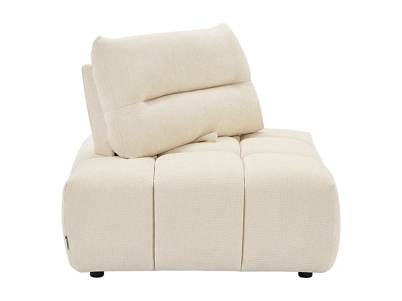 Ecksessel mit verstellbarer Rückenlehne - Strukturstoff - Beige - APOLIU